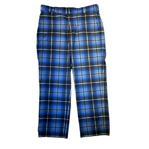 Nike Golf Tour Performance Dri- Fit Blue and Black Plaid Men's Pants size 33x32